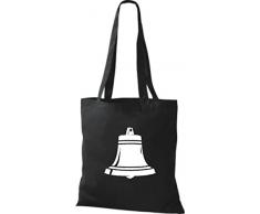 ShirtInStyle Stoffbeutel Baumwolltasche Sailing Motive Schiffsglocke Farbe Schwarz