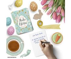 15 x schöne Postkarten zu Ostern mit Umschlägen im Set/Osterkarten modern türkis mit Ei/Osterpostkarten