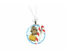 Miniblings Weihnachtsteller Plätzchen Halskette Kette Weihnachten Süßes 45cm