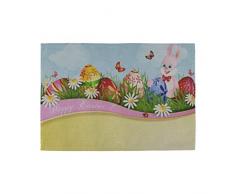 XHYYY Tischsets 4er-Set für Esstisch Waschbare Ostergrußkarte Süße Häscheneier Tischset rutschfeste Küchentischmatten