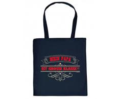 Goodman Design ® Stoffbeutel statt Nikolaussack - Papa ist Klasse - Lustige besondere Tasche als kreativer Ersatz für Nikolausstrumpf