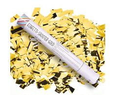 Schramm® 12 Stück Konfetti Shooter Gold 40cm Konfetti Popper Kanone Kanonen Party Sylvester Geburtstag Hochzeit 12er Pack