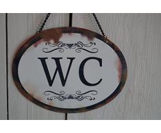 LB H&F 1 x WC Türschild Blechschild Tür Schild Nostalgie Toilette Gäste-WC