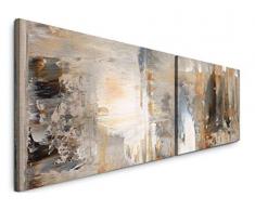 Paul Sinus Art Abstrakt 180x50cm - 2 Wandbilder je 50x90cm - Kunstdrucke - Wandbild - Leinwandbilder fertig auf Rahmen