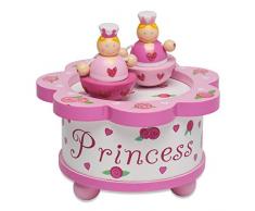 Lucy Locket „Prinzessin“ Spieluhr für Kinder mit tanzender Figur – Rosa Musikspieluhr aus Holz mit magnetischer Figur – Schöne Spieluhren