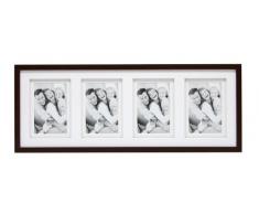 Deknudt Frames S65KQ4 Bilderrahmen 10x15 Holz Braun, doppeltes Pptt für 4 Bilder Holz Fotokader
