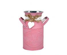 bulrusely Retro Chic Eisen Blumentopf Pflanze Blumen Topf Eimer Tragbarer Metallvase für Innen Außen Gartenarbeit Garten Balkon Dekoration justifiable