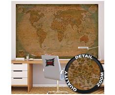 GREAT ART XXL Poster – Historische Weltkarte – Wandbild Dekoration Globus Antik Vintage World Map Used Atlas Landkarte Old School Wandposter Fotoposter Wanddeko Bild(140 x 100 cm)