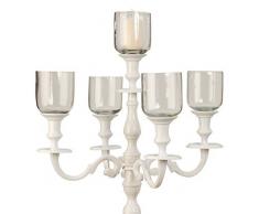 Unbekannt 5 Stück passende Glaseinsätze Kerzenständer 5-armig Kerzenleuchter Kandelaber Höhe 10 cm Durchm. 7,5 cm