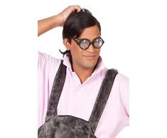 Nerd-Brille Zauberer Streber Dicke Gläser Hornbrille Spaß-Brille Scherz-Artikel Hochwertiges Kostüm-Zubehör Party-Accessoire Karneval Fasching Fastnacht Mottopartys Einheitsgröße Schwarz