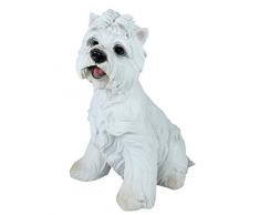 colourliving West Highland Terrier Figur Westi Tierfigur Gartenfigur Hund Figuren Highland Terrier White
