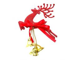 Yestter Weihnachtsanhänger Gold Silber Rot Weihnachtsdeko Rentier zum Aufhängen Weihnachtsbaumschmuck 20 13 cm