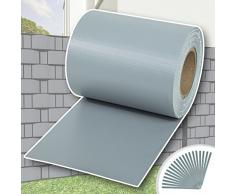 TecTake PVC Sichtschutzfolie Sichtschutzstreifen inkl. Befestigungsclips 450g/m² - diverse Modelle - (35m grau | Nr. 401865)