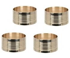 Marzoon 4er Set Goldfarbene Serviettenringe rund Ø 4,5cm, erhältlich in verschiedenen Designs (Gold – Typ 3)