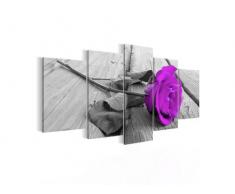 Runa Art Bilder Blumen Rose Wandbild 200 x 100 cm Vlies - Leinwand Bild XXL Format Wandbilder Wohnzimmer Wohnung Deko Kunstdrucke Violett 5 Teilig - Made IN Germany - Fertig zum AufhÃ¤ngen 204451b