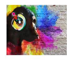 decomonkey Fototapete selbstklebend Affe 245x175 cm XL Selbstklebende Tapeten Wand Fototapeten Tapete Wandtapete klebend Klebefolie Graffiti Ziegelstein Ziegel