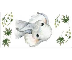 wolga-kreativ Wandtattoo Wandsticker Wandbild Afrika Tiere Elefant Wanddeko Set Kinderzimmer Spielzimmer Babyzimmer Mädchen Junge-n Baby Zimmer wandtatto
