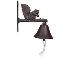 Edle Gusseisen Wandglocke Antik, Landhaus Stil, Eichhörnchen, Türglocke, Klingel