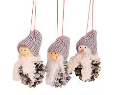 Balock Schuhe Weihnachts Schmuck,3-teiliges Set Weihnachten Mini Puppe Anhänger,Weihnachten Puppe Christbaumkugeln Christbaum Schmuck Party Home Decoration,9 X 4cm (C)
