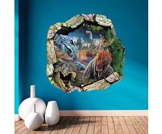 ufengke® 3D-Spezialeffekte Dinosaurier Welt Wandsticker, Babyzimmer Kinderzimmer Entfernbare Wandtattoos Wandbilder
