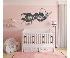 Wandtattoo / Wandaufkleber - Hibiskusblüte - Hibiskus - 80cm x 66cm anthrazit E924