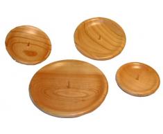 Kerzenschale 14 cm, Kirsch lackiert