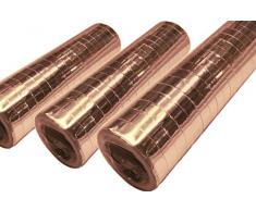 Ballonim 3 er Pack Luftschlangen metallic mehrer Varianten zur Auswahl Silvester Weihnachten Partydeko Karnival Fasching (Rosegold)