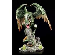 Große grüne Drachenfigur - Green Wings - Drache Figur