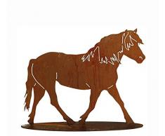 Rost Tierfigur - Medium Metall Pferd/Mustang/Hengst/Pony - Höhe 60cm / Breite 85cm - Rost Dekoration/Metallfigur/Gartenfigur/Dekopferd/Pferdedeko/Metallpferd