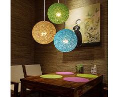 Landhaus Stil, E27 Rund Rattan Kugel Weidenkugel Decke Lampenschirm Mit - Weiß