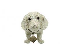 Wackeldackel Figur mit Wackelkopf (Weiss Glitzer, 20 cm)