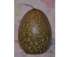 hangefertigte Oster-Ei-Kerze - oliv
