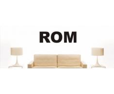 Wandtattoo w1069 Mehrfarbige Wandschrift mit Sehenswürdigkeiten und Stadtnamen - Aufkleber - Dekoration - Stadt Rom 40x8