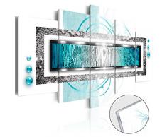 murando Acrylglasbild Abstrakt 100x50 cm 5 Teilig Wandbild auf Acryl Glas Bilder Kunstdruck Moderne Wanddekoration - Textur Diamant blau weiß Ornament a-A-0003-k-o