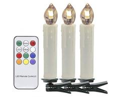 VINGO 30er Weinachten Kerzen Lichterkette Weihnachtskerzen mit Fernbedienung Kabellos LED-Mini-Christbaumkerzen, Dimmbar, Warmweiß