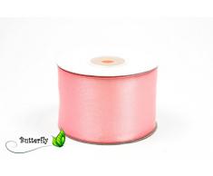 25m Rolle Satinband 50mm ( hell rosa 150 ) // Schleifenband Deko Band Geschenkband Dekoration Hochzeit Taufe Geburtstag Dekoband einseitig 5cm