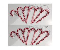 Baumschmuck Set 12-tlg. Zuckerstangen Hänger Kunststoff 13 cm rot weiß