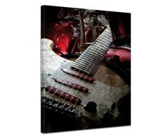Wandbild - Musik - Bild auf Leinwand - 60x80 cm - Leinwandbilder - Urban & Graphic - Grunge - Musikinstrument - Gitarre