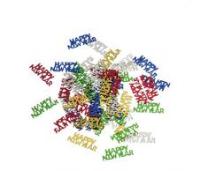 Susy Card Streuschmuck Happy New Year, 15 g im Polybeutel mit Header, rund , bunt
