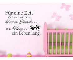 GRAZDesign Wandtattoo für Kinderzimmer - Geschenk zur Geburt - Spruch Für eine Zeit halten wir Deine kleinen Hände / 81x57cm / 730203_57_070