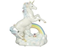 Cosmos Gifts 80118 Keramikfigur, Einhorn über dem Regenbogen