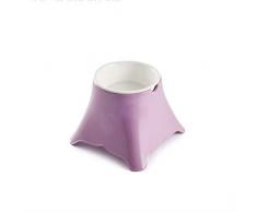 Ayanx Massiver Keramikhund mit High-Top-Futternapfhals Anti-Rutsch-Hundenapf Big Dog Spezialschüssel Trinkwasserschale Haustierbedarf Sauber (Farbe: Lila)