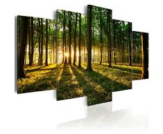 murando - Bilder 225x112 cm Vlies Leinwandbild 5 TLG Kunstdruck modern Wandbilder XXL Wanddekoration Design Wand Bild - Wald Natur b-B-0027-b-n