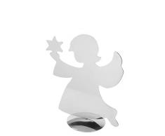 Fink - Engel, Engelfigur - HOLYWORKER - Dekofigur - Edelstahl - versilbert - 24 x 13 x 30 cm