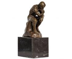 aubaho Bronze der Denker Mann Bronzeskulptur Bronzefigur nach Rodin Skulptur Replik