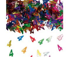 Bunt glitzerndes Konfetti mit Geburtstagszahl: 4 // Tüte mit 15g (ca. 1000 einzelne Konfettis) // Deko Tischdeko Jubiläum Zahlenkonfetti Metallkonfetti Streukonfetti vierter Geburtstag Birthday Kinder Kindergeburtstag