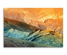 Paul Sinus Art Kunstfoto auf Leinwand 60x40cm Landschaftsfotografie – Farbenfrohe Berglandschaft, Indien auf Leinwand Exklusives Wandbild Moderne Fotografie für Ihre Wand in Vielen Größen