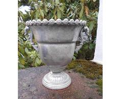 Deko-Impression Traumschöner Übertopf Amphore Pflanztopf Vase Eisen Antik-Silber