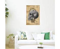 artboxONE Poster 45x30 cm Menschen Vintage Schädel Hochwertiger Design Kunstdruck - Bild Menschen von Artkuu
