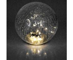 LED Solar Wegelicht Solarleuchte Glaskugel Bruchglas-Optik, 6h Leuchtdauer, Lichtsensor